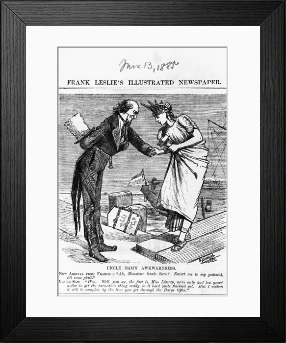 Framed Print : Uncle Sam's Awkwardness Political Cartoon Framed Print : Uncle Sam's Awkwardness Political Cartoon