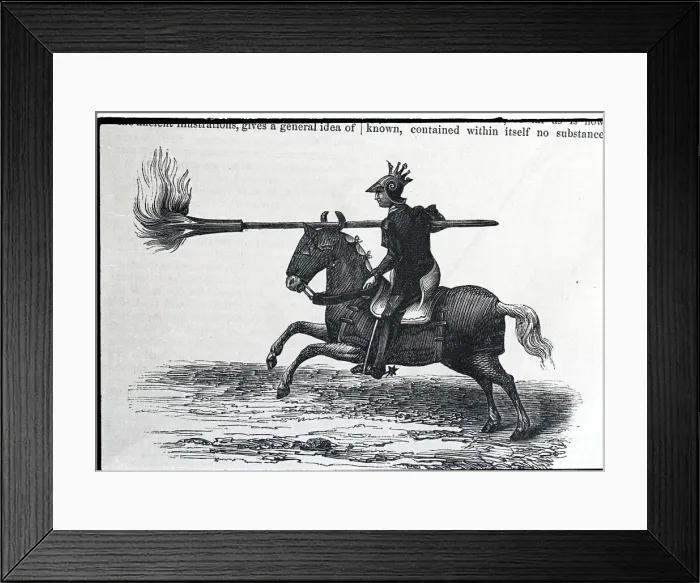 Framed Print : Medieval Fire-Armed Horseman Framed Print : Medieval Fire-Armed Horseman