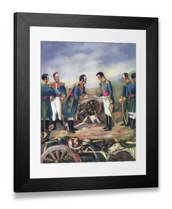 Framed Print : Gen. Rodil Surrendering To Simon Bolivar Framed Print : Gen. Rodil Surrendering To Simon Bolivar