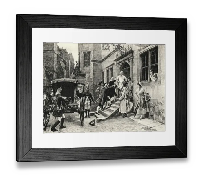 Framed Print : Illustration of the Arrest of Voltaire Framed Print : Illustration of the Arrest of Voltaire