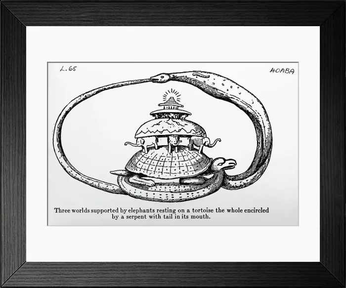 Framed Print : Illus / Worlds Supported By Elephats / Snake
