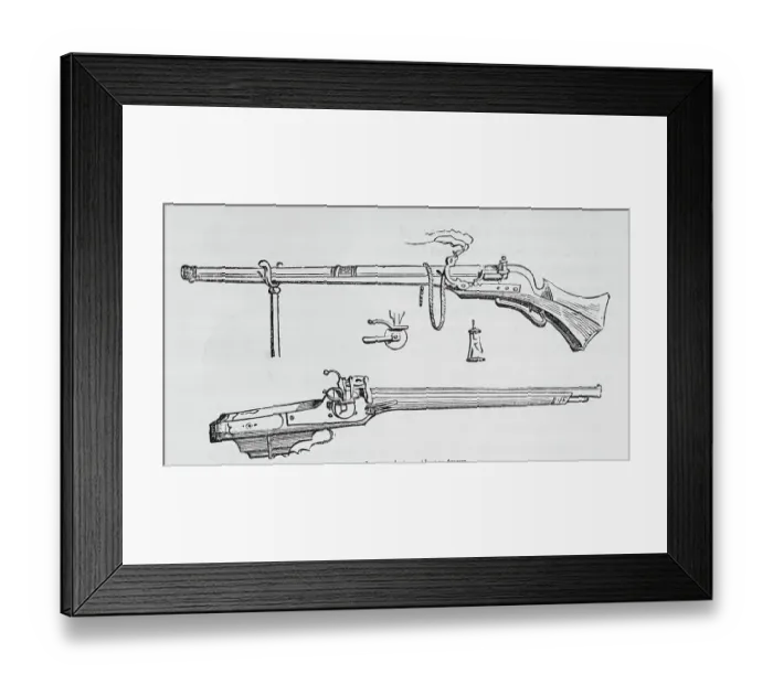 Framed Print : Illustration Depicting Arquebus Weapon Framed Print : Illustration Depicting Arquebus Weapon