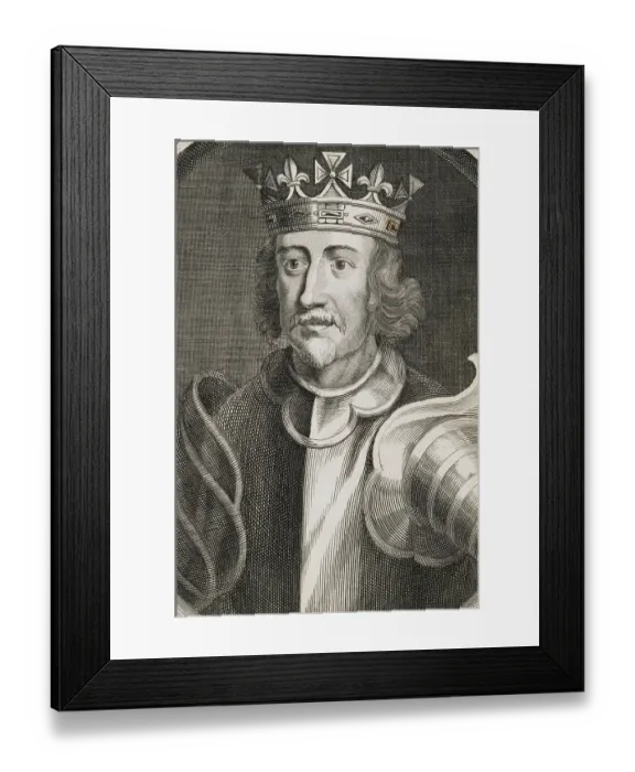 Framed Print : Illustration of Richard the Lionheart as King of England Framed Print : Illustration of Richard the Lionheart as King of England
