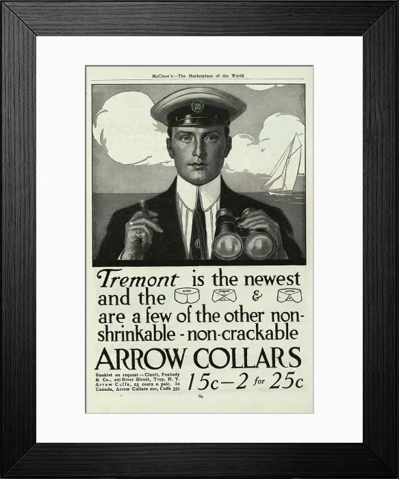 Framed Print : Ad for Arrow Collars Framed Print : Ad for Arrow Collars