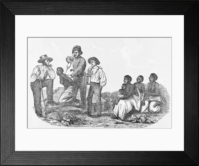Framed Print : Book Illustration of Slave Owners Branding Slaves Framed Print : Book Illustration of Slave Owners Branding Slaves