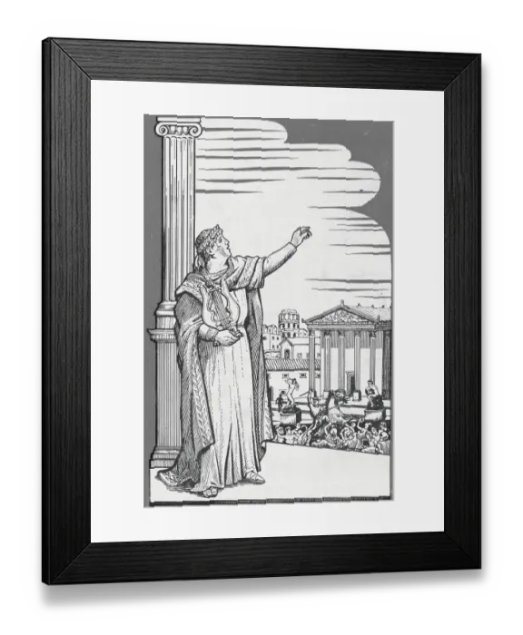Framed Print : Illustration of Nero Speaking to the People Framed Print : Illustration of Nero Speaking to the People
