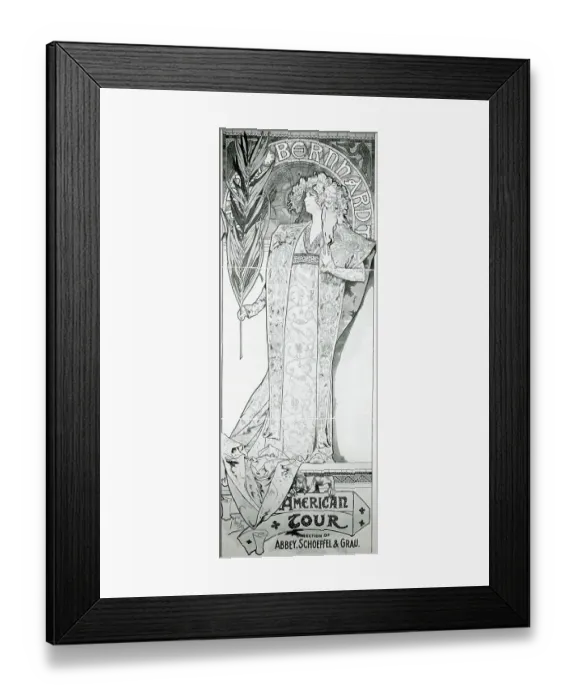 Framed Print : Sarah Bernhardt - American Tour Poster by Alphonse Mucha Framed Print : Sarah Bernhardt - American Tour Poster by Alphonse Mucha