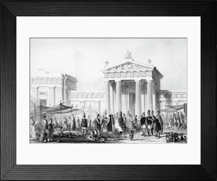 Framed Print : Illustration of the Market Place at Athens Framed Print : Illustration of the Market Place at Athens