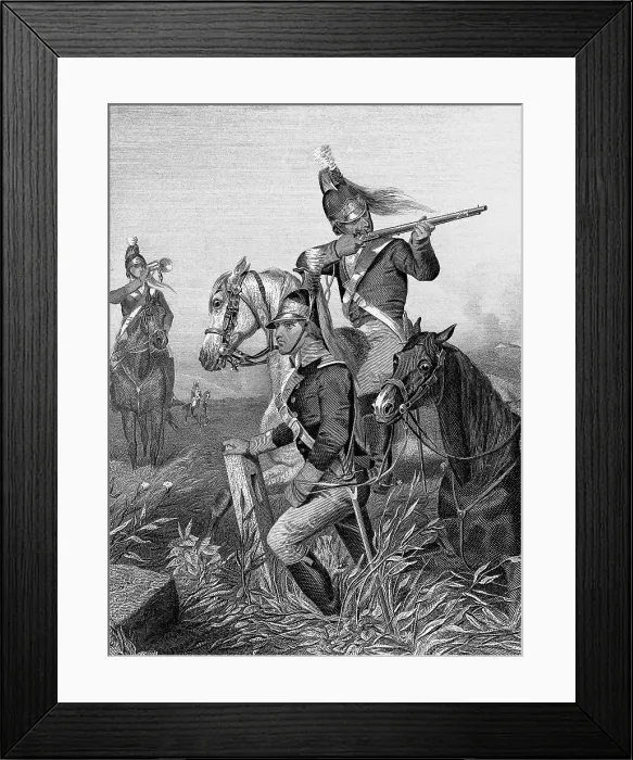Framed Print : Cavalry Officers Skirmish In Battle Framed Print : Cavalry Officers Skirmish In Battle