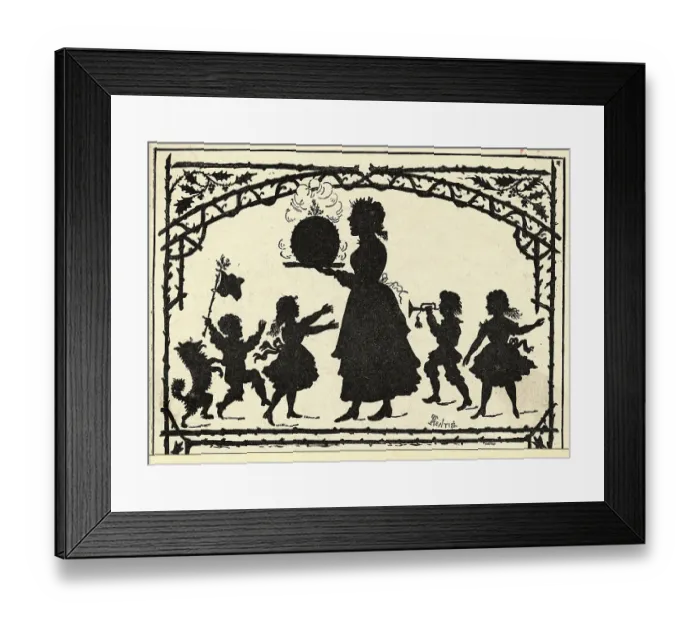 Framed Print : Sillhouette Of A Family At Christmas Framed Print : Sillhouette Of A Family At Christmas