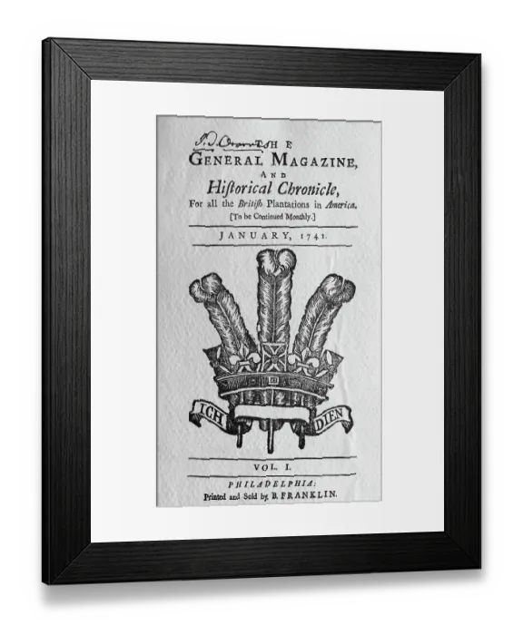 Framed Print : Title Page of Benjamin Franklin's Journal Framed Print : Title Page of Benjamin Franklin's Journal