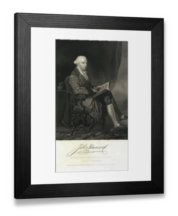 Framed Print : Portrait of John Hancock, Seated and Reading Framed Print : Portrait of John Hancock, Seated and Reading