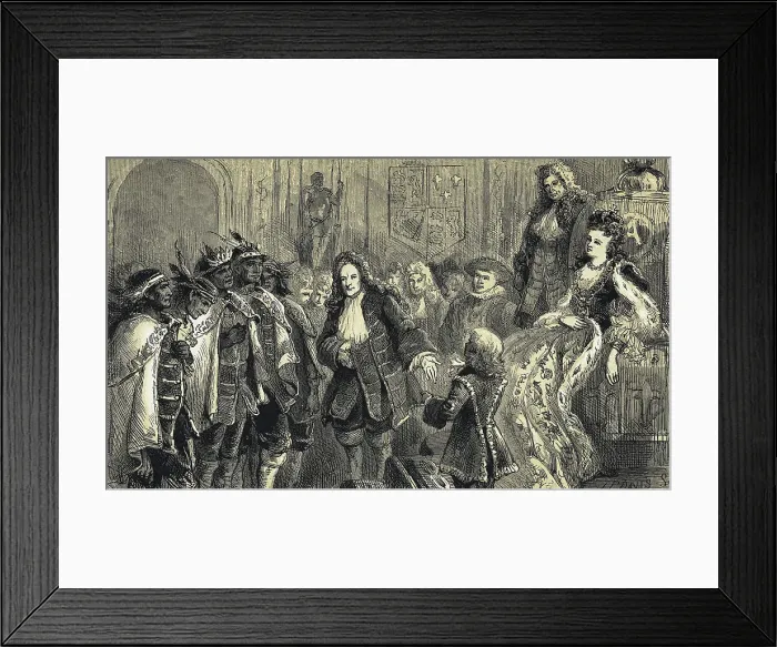 Framed Print : Queen Anne's Reception For Indian Chiefs Framed Print : Queen Anne's Reception For Indian Chiefs