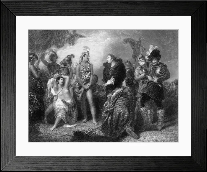 Framed Print : Meeting Of Spanish And Peruvians Framed Print : Meeting Of Spanish And Peruvians