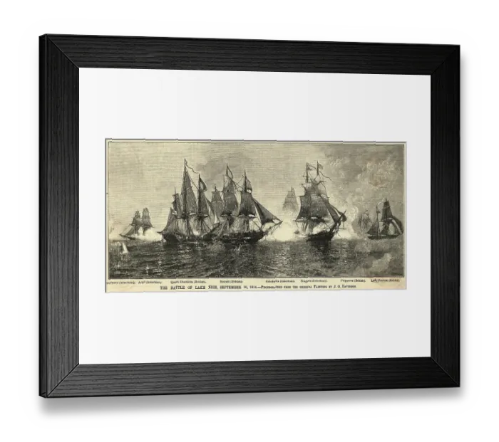 Framed Print : Illustration of Battle of Lake Erie Framed Print : Illustration of Battle of Lake Erie