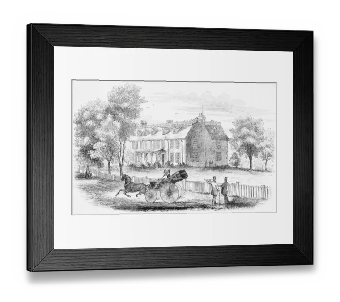Framed Print : Illustration of the House of John Adams Framed Print : Illustration of the House of John Adams