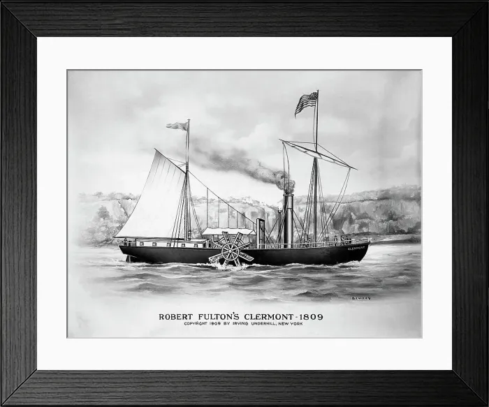 Framed Print : Robert Fulton's Clermont by Irving Underhill Framed Print : Robert Fulton's Clermont by Irving Underhill