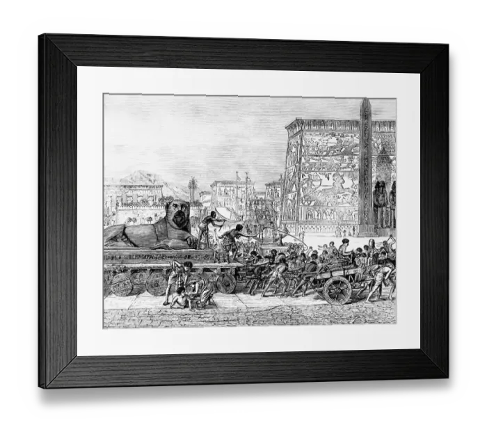 Framed Print : Illustration of Slaves During Pyramid Construction Framed Print : Illustration of Slaves During Pyramid Construction