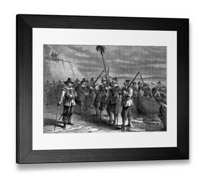 Framed Print : Return Of Miles Standish To Wessagusset Framed Print : Return Of Miles Standish To Wessagusset