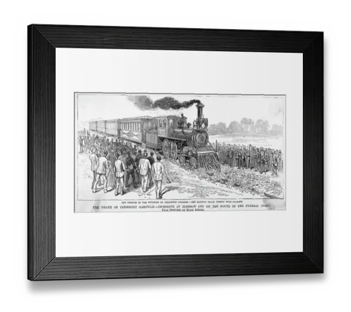 Framed Print : Townsfolk Gazing at Train Carrying Body of President James Garfield Framed Print : Townsfolk Gazing at Train Carrying Body of President James Garfield