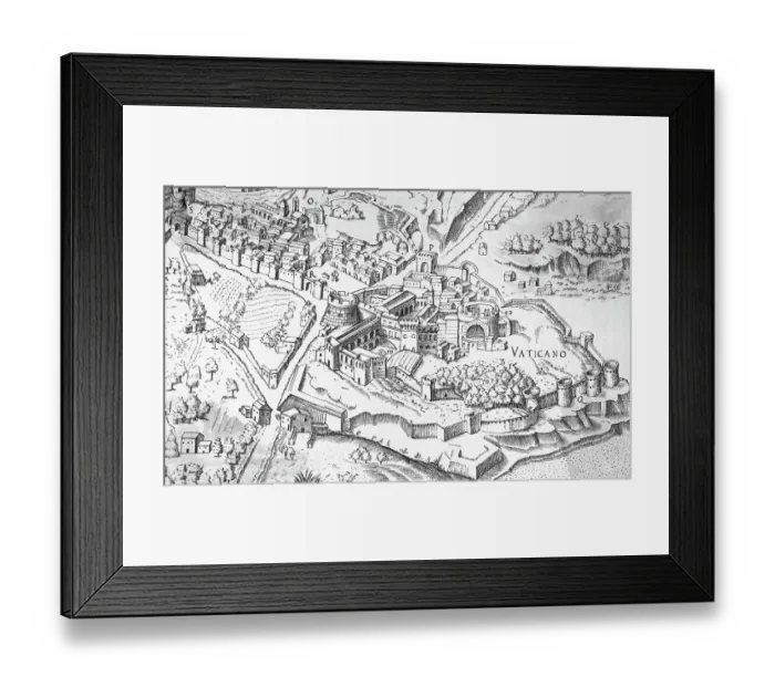 Framed Print : Map of Vatican Area by Antonio Lafreri Framed Print : Map of Vatican Area by Antonio Lafreri