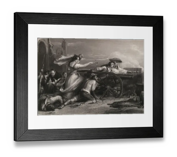 Framed Print : Illustration Depicting Maid of Saragossa During Siege Framed Print : Illustration Depicting Maid of Saragossa During Siege