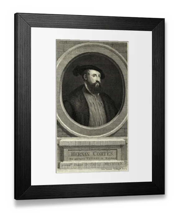 Framed Print : 18th-Century Portrait of Hernan Cortez Framed Print : 18th-Century Portrait of Hernan Cortez