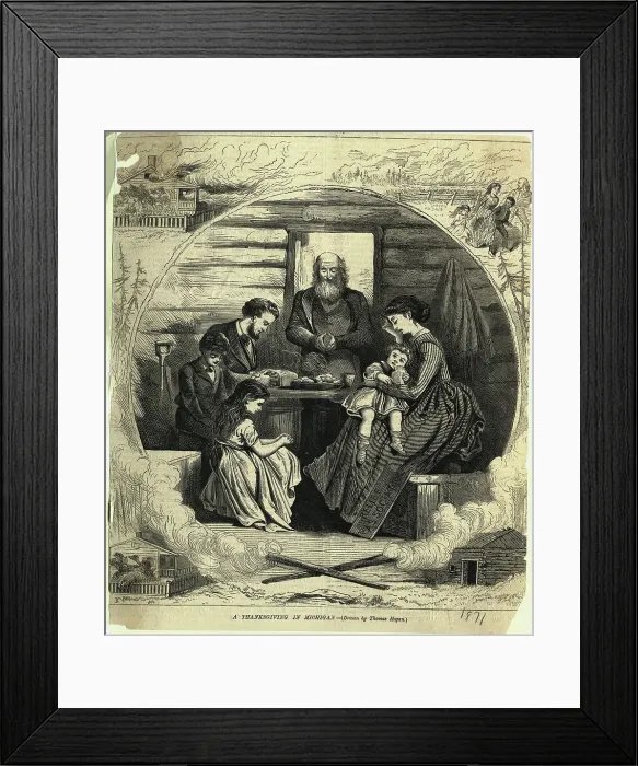 Framed Print : Thanksgiving Dinner Scene In Michigan Framed Print : Thanksgiving Dinner Scene In Michigan