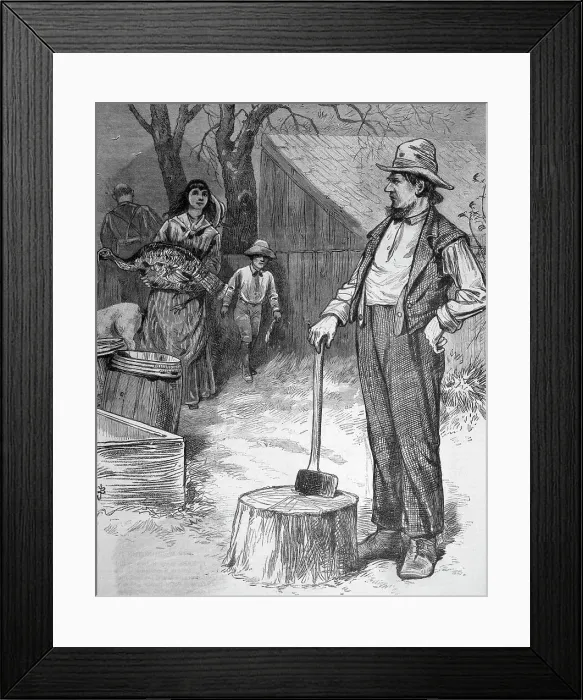 Framed Print : Illustration Of Thanksgiving In N.E Framed Print : Illustration Of Thanksgiving In N.E