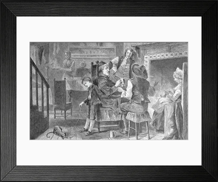 Framed Print : Early Depiction of Dutch Family at Home Framed Print : Early Depiction of Dutch Family at Home
