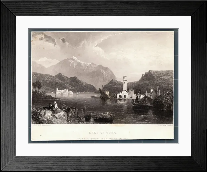 Framed Print : Illustration of Lake Como Framed Print : Illustration of Lake Como