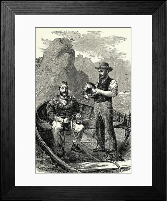 Framed Print : The Diver In His Working Costume Framed Print : The Diver In His Working Costume