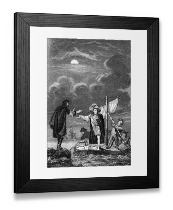 Framed Print : Illustration Depicting King James II Arriving In France Framed Print : Illustration Depicting King James II Arriving In France