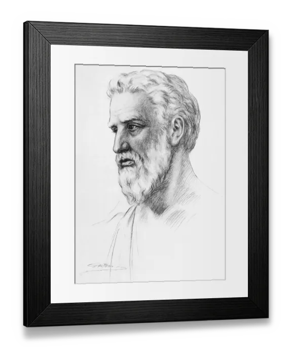 Framed Print : Portrait Illustration of Pythagoras Framed Print : Portrait Illustration of Pythagoras