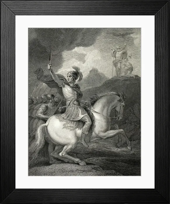 Framed Print : Julius Caesar Crossing The Rubicon on Horseback Framed Print : Julius Caesar Crossing The Rubicon on Horseback