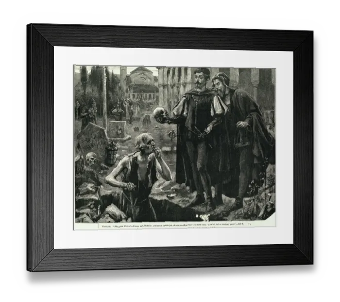 Framed Print : Hamlet And Horatio In The Graveyard
