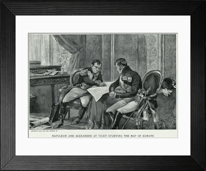 Framed Print : Napoleon And Alexander Look At Map Framed Print : Napoleon And Alexander Look At Map