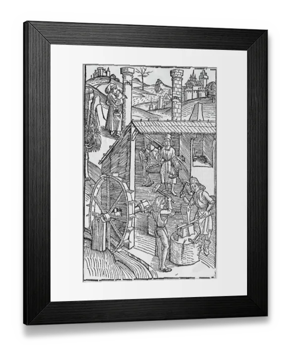 Framed Print : Jubal Producing Music On An Anvil