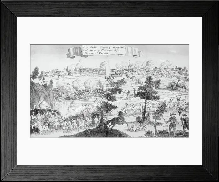 Framed Print : War Scene Near City Framed Print : War Scene Near City