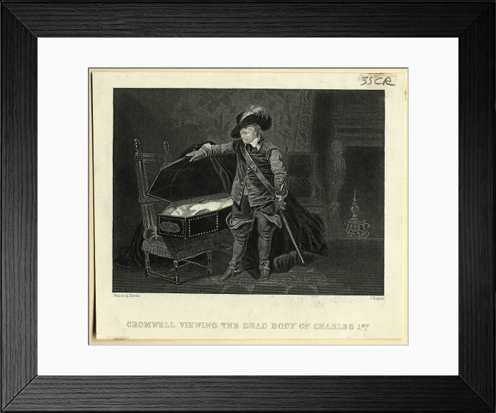 Framed Print : Oliver Cromwell Looks / Charles I'S Casket Framed Print : Oliver Cromwell Looks / Charles I'S Casket