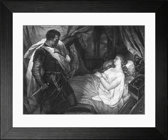 Framed Print : Othello Gazes Upon Desdemona Before Kill