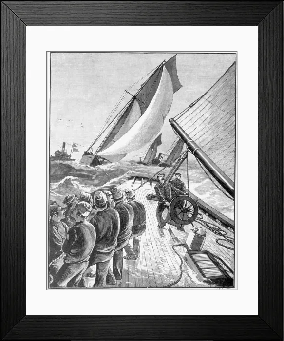Framed Print : Illusrtration Of Yachting Race 1885 Framed Print : Illusrtration Of Yachting Race 1885