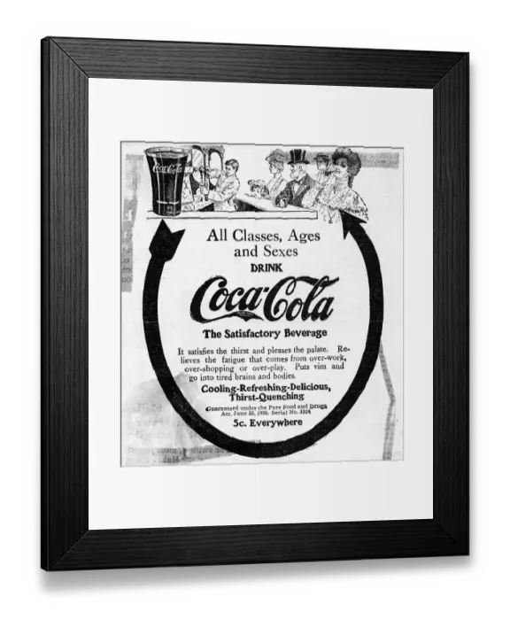 Framed Print : Early Coca-Cola Advertisement