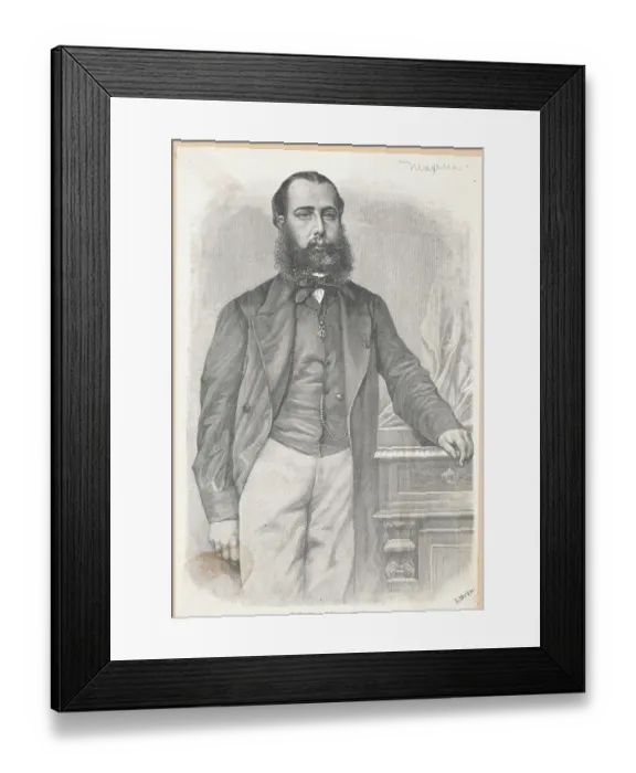 Framed Print : Illustration of Maximilian Posing Framed Print : Illustration of Maximilian Posing