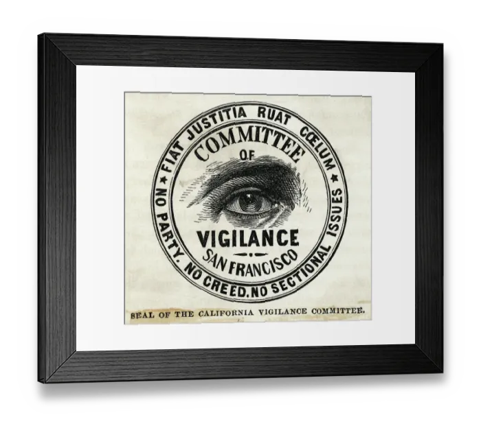 Framed Print : Seal Of The California Vigilance Comm Framed Print : Seal Of The California Vigilance Comm