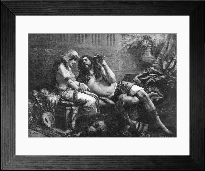 Framed Print : Illustration of Samson and Delilah Framed Print : Illustration of Samson and Delilah