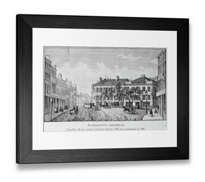 Framed Print : Illustration of Residential Area for President George Washington Framed Print : Illustration of Residential Area for President George Washington