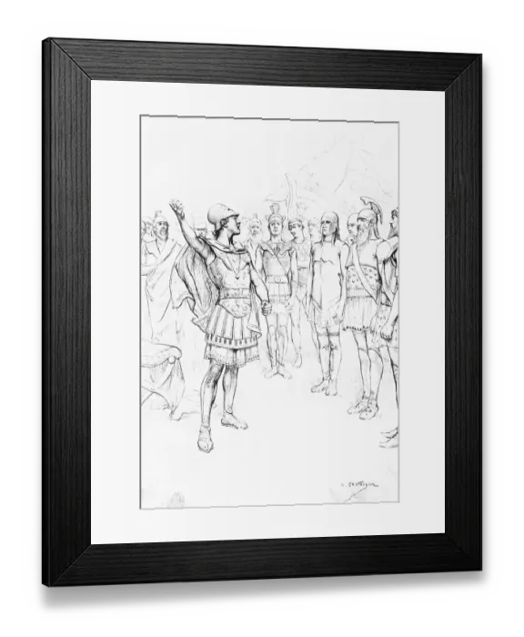 Framed Print : Illustration Showing Alexander The Great Speaking to His Soldiers Framed Print : Illustration Showing Alexander The Great Speaking to His Soldiers