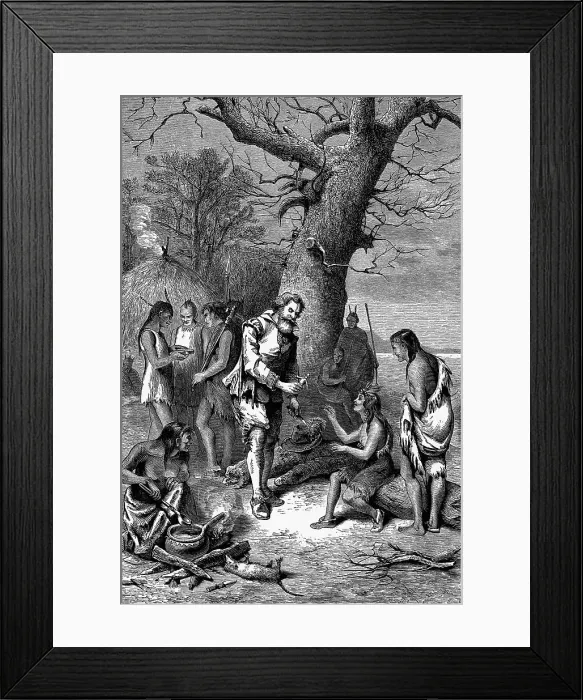 Framed Print : John Smith During Captivity by Powhatan Framed Print : John Smith During Captivity by Powhatan