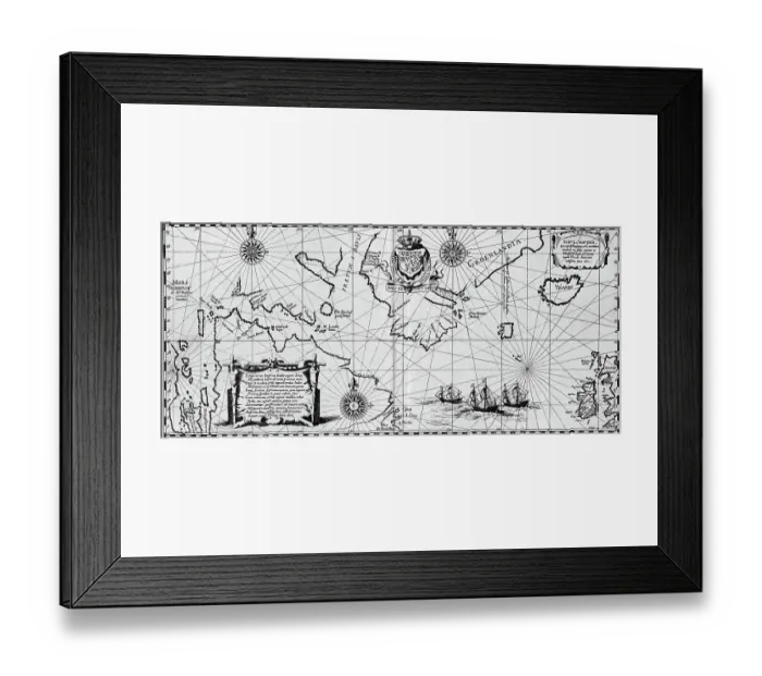 Framed Print : Map Of Henry Hudson's Discoveries Framed Print : Map Of Henry Hudson's Discoveries
